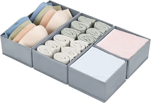 Miniatura 46 de DIMJ Organizadores de Cajones para Ropa, Juego de 4 Contenedores Organizadores para Cómoda, Organizadores de Armario de Tela y Almacenamiento