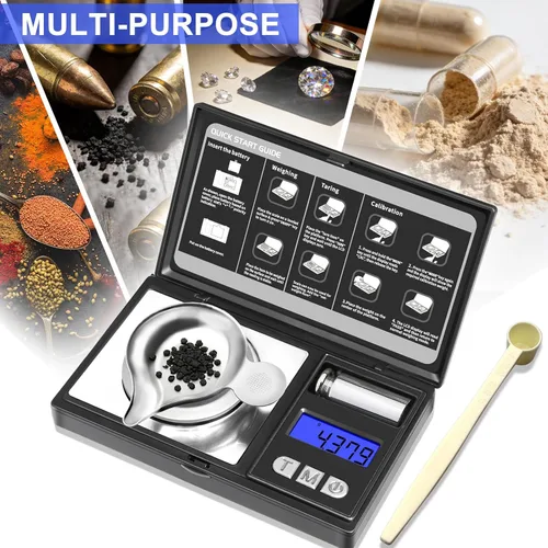 Miniatura 4 de THINKSCALE Báscula de miligramo, escala digital de joyería de 1.76 oz/0.00 oz, escala de microgramos para polvo, medicina, oro, gema, recarga, Negro