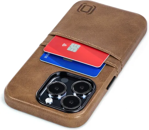 Miniatura 10 de Dockem Funda para tarjetas para iPhone 15 con placa de metal integrada para montaje magnético y 2 bolsillos para tarjetas: Cartera Luxe M2, piel