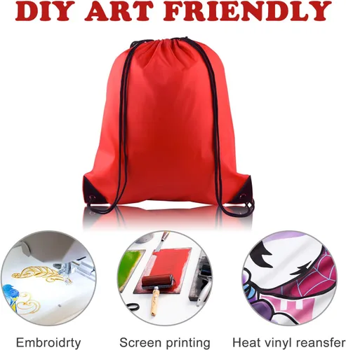 Miniatura 4 de KUUQA Mochila con cordón de 60 piezas, Rojo -, Mochila con cordón