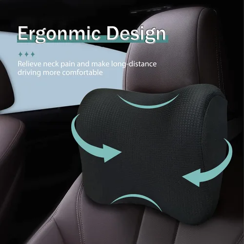 Miniatura 4 de Super Fit - Almohada para reposacabezas de automóvil, almohada para conducir con correa ajustable, almohada de cuello 100% espuma viscoelástica