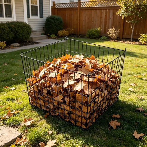 Cubo de compostaje de alambre de jardín 30x30x24 pulgadas, negro, cercado de cama de jardín