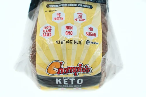 Miniatura 2 de Chompie's Pan multigrano bajo en carbohidratos, 0.07 oz de carbohidratos netos por rebanada, pan de 1 libra, (paquete de 2 panes)