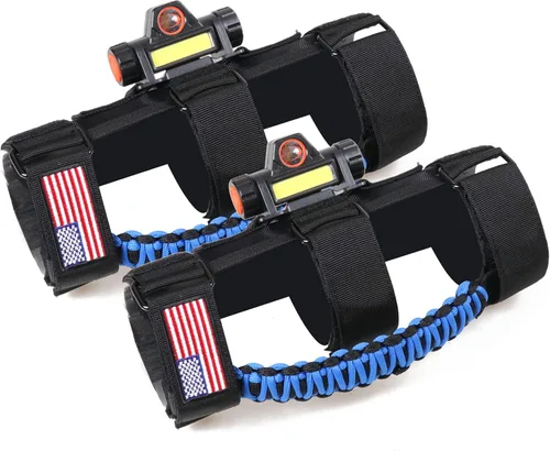 Miniatura 19 de Asas de agarre para barra estabilizadora con luz de techo para 1945-2025 Jeep Wrangler CJ YJ TJ JK JL Gladiator JT UTV Polaris RZR 2.0”-4.0” jaula 2