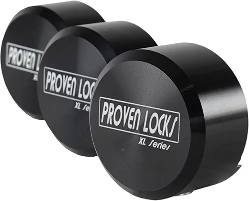 Proven Industries - Juego de cerraduras Puck-Lock modelo 400XL, fabricado en los Estados Unidos, paquete de 3, color negro