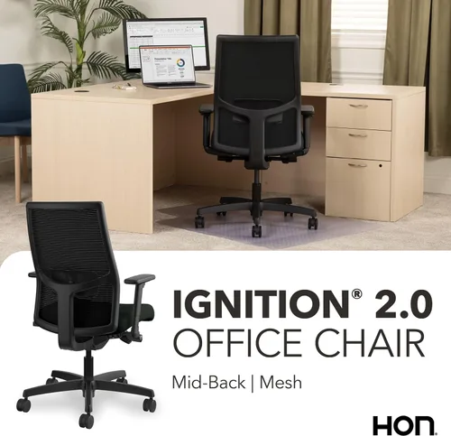Miniatura 7 de HON Ignition 2.0 - Silla de trabajo con respaldo medio, control avanzado de inclinación sincronizada, silla de oficina con soporte lumbar, brazos