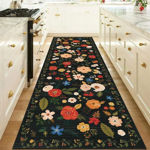 Miniatura 35 de U'Artlines Alfombra de Área Bohemia Lavable, 2x3 Pequeña Suave Antideslizante Vintage Felpudo para Puerta Frontal Interior Alfombra Verde