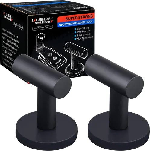 ULIBERMAGNET Ganchos magnéticos fuertes para abrigo, gancho de imanes recubiertos de goma resistente para metal, puerta, parrilla, refrigerador,
