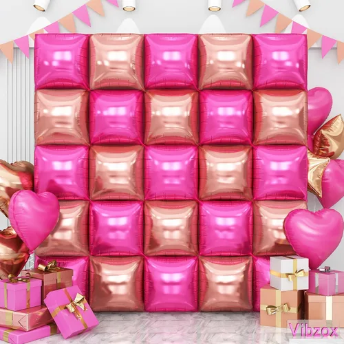 Miniatura 11 de Globos cuadrados en blanco y negro para pared, globos cromados y blancos de doble cara, kit de arco de túnel, telón de fondo para tablero de ajedrez