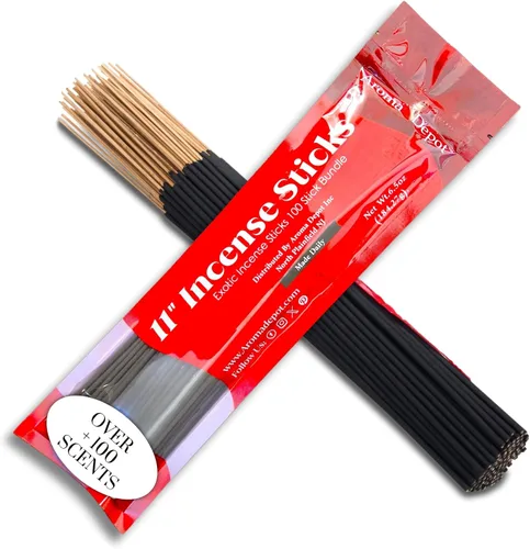 Miniatura 3 de Nag Champa - Varillas de incienso más exóticas de 11 pulgadas. Aproximadamente 85 a 100 varillas por paquete, cada barra natural se quema durante 45