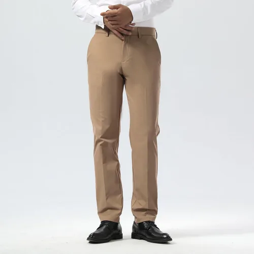 Miniatura 4 de Plaid&Plain Pantalones de vestir para hombre Slim Fit Stretch Khaki Pantalones sin arrugas