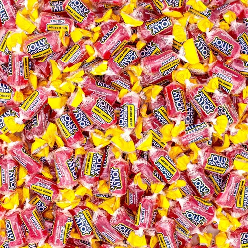Jolly Racher - Caramelos duros de cereza, envueltos individualmente, bolsa de dulces a granel, 1 libra (16 onzas)