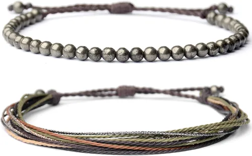 Miniatura 12 de Mezcla Vida Pulseras de cuentas de piedra natural para hombres y mujeres, unisex, ajustables, impermeables, juego de pulseras de cuerda para el día