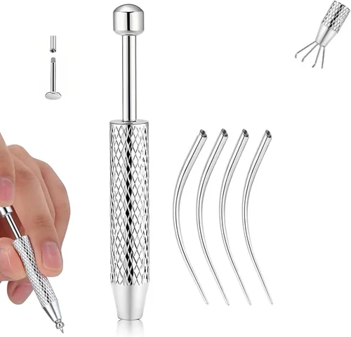 Miniatura 8 de Herramienta de Agarre de Bola Cónica para Perforación para Reemplazo de Joyería - Herramienta Aplicadora de Aretes de Acero Inoxidable con Parte