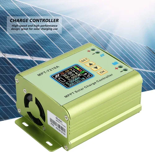 Miniatura 7 de MPPT Controlador Solar MPT-7210A Pantalla LCD Controlador de Energía Solar Aleación de Aluminio Panel Solar Regulador Regulador