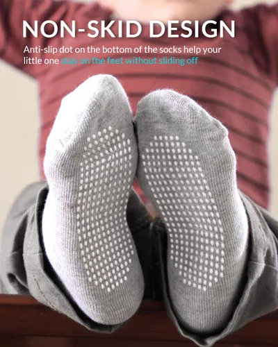 Miniatura 2 de Infinno Calcetines de tobillo antideslizantes para bebé, 9 pares - Calcetines para niños pequeños con agarre para niños, bebés y niñas de 6 a 24