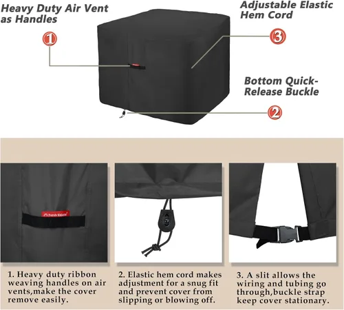 Miniatura 4 de Porch Shield Cubiertas impermeables para aire acondicionado – Cubierta cuadrada resistente para aire acondicionado para unidad exterior de hasta 30