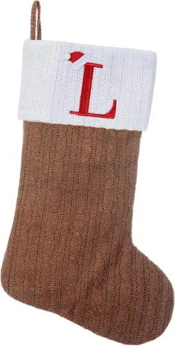 Miniatura 92 de Medias de Navidad personalizadas de 19 pulgadas con iniciales bordadas, medias de Navidad de punto negro para decoraciones de vacaciones familiares