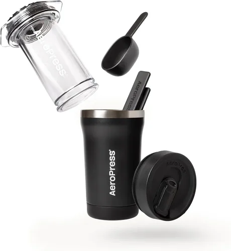 Miniatura 3 de AeroPress Go Plus, kit de cafetera portátil pequeña, viajes, campamento y oficina, prensa francesa todo en uno, cafetera manual estilo café expreso