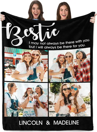 Miniatura 21 de Envío al día siguiente, regalos de cumpleaños para mejores amigas, manta personalizada con fotos, regalos de manta para mejores amigas y BFF, regalo