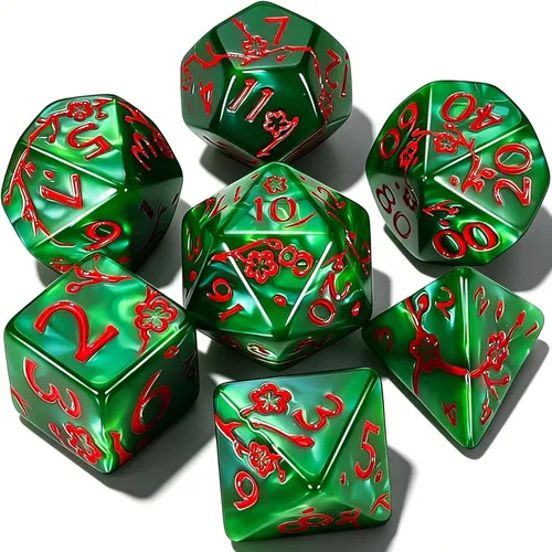 Miniatura 25 de CiaraQ DND - Juego de dados poliédricos con bolsa de dados para juegos de rol de Calabozos y Dragones RPG MTG (fuente negra y dorada)