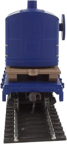 Miniatura 4 de Walthers Trainline Coche plano con grúa de tala listo para funcionar-Ferrocarril de Alaska (azul) 931-1780 Modelo de ferrocarril a escala HO