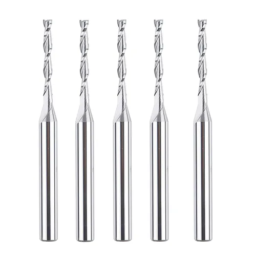 Miniatura 15 de SpeTool 5 brocas de compresión para enrutador de 1/4 de pulgada, diámetro de corte de 1/4 de pulgada, de carburo hacia arriba y hacia abajo, fresas