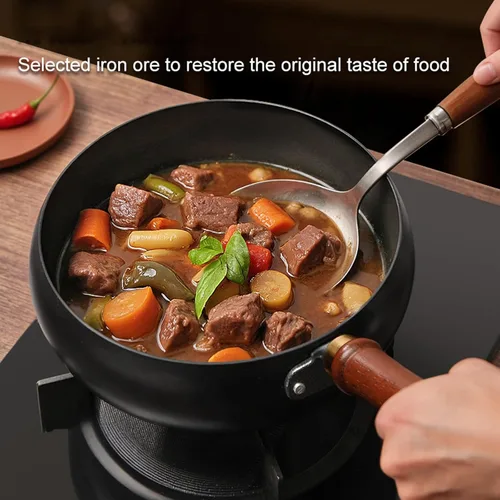 Miniatura 12 de Wok de acero al carbono, woks de 11 pulgadas y sartenes para freír con tapa de vidrio, wok antiadherente de fondo plano, pequeño wok chino hecho a