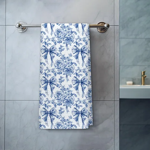 Miniatura 9 de Chinoiserie - Toallas de cocina florales con lazo coquette, paños de cocina florales azules y blancos para decoración de cocina, toallas de mano