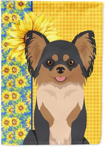 Miniatura 221 de Caroline's Treasures WDK5331CHF - Bandera de verano con diseño de girasoles rojos y blancos, manga grande, para porche, para colgar en la pared