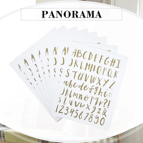 Miniatura 3 de 552 piezas de 8 hojas de calcomanías de vinilo de letras y números, kit navideño de calcomanías autoadhesivas de números del alfabeto cursivo