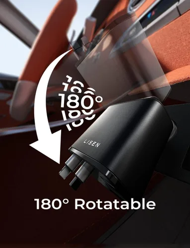 Miniatura 8 de LISEN - Cargador retráctil para automóvil, adaptador de cargador de automóvil USB C de 69 W, carga rápida para iPhone 16, 15, 14, 13, 12, Samsung