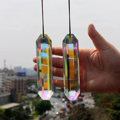 Miniatura 13 de STINO - 2 piezas prismas atrapasoles de bola de cristal de 4cm, atrapasoles colgantes con prisma de vidrio, creador de arcoíris para ventanas