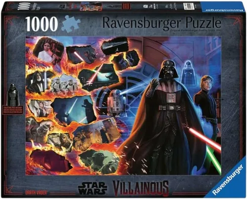 Ravensburger Star Wars Villainous: Darth Vader y Figurine - Rompecabezas de 1000 piezas para adultos - 12001119 - Herramientas hechas a mano,