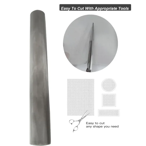Miniatura 4 de Malla de acero inoxidable 304 120 Mesh, 15.7"x47.2"(40x120cm) Pantalla de malla metálica, malla de alambre fina tejida fácil de cortar para malla