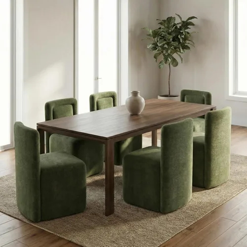 Miniatura 27 de Hyfirm Juego de 2 sillas de comedor tapizadas negras, sillas escandinavas Parsons sin brazos de tela Boucle con cojín de asiento de felpa