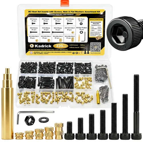 Miniatura 16 de 300 piezas de inserciones roscadas M2 M2.5 para plástico con puntas de ajuste térmico, kit de inserciones de ajuste térmico M2 y M2.5, inserciones
