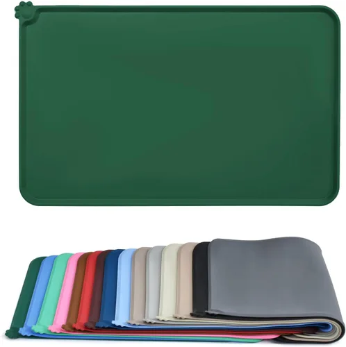 Miniatura 25 de AUDWUD - Tapete de silicona impermeable para alimentación de mascotas, almohadilla antideslizante para tazón, tapete para perros para comida y agua