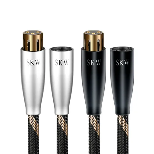 SKW Un par de cables XLR macho a XLR hembra de 3 pines para micrófonos y equipos de estudio, cable blindado trenzado de alta resistencia de 1.64