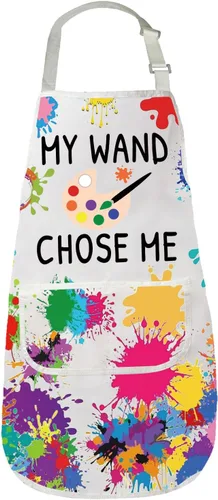 Gzrlyf My Wand Chose Me - Delantal de artista de pintura para pintor amante, regalos para profesores de arte, regalo para estudiantes de arte,
