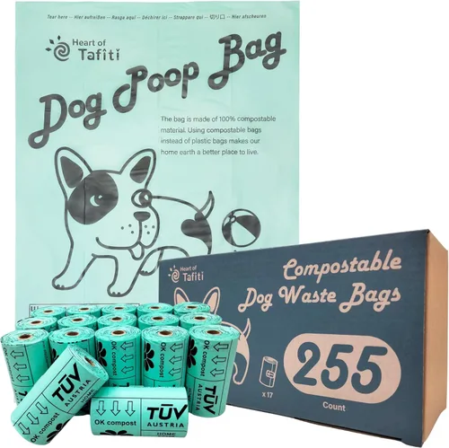 Miniatura 8 de Home Bolsas compostables para excrementos de perro, bolsas de basura de perros a base de plantas, extragruesas y a prueba de fugas, bolsas planas