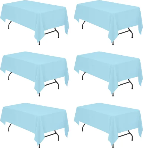 Miniatura 125 de BRILLMAX 6 Pack de Manteles Azul Marino para Mesas Rectangulares de 8 Pies 90 x 156 Pulgadas - 8 pies Mantel Rectangular a Granel de Lino