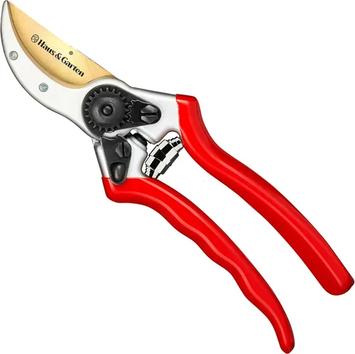 Haus & Garten, tijeras de podar, podador de mano con derivación de titanio, herramienta para jardín y recortes, para uso profesional y doméstico,