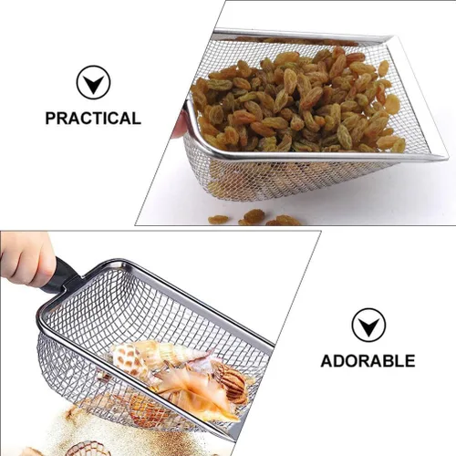 Miniatura 2 de Kichvoe 2 unids pala de playa al aire libre pala herramienta malla limpieza comida cocina arena cuchara conveniente ligero herramienta playa pala