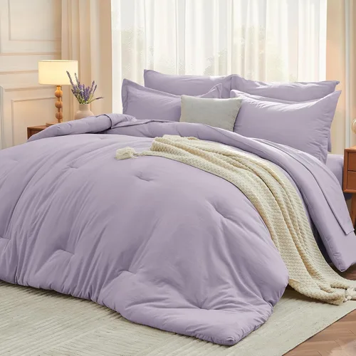 Miniatura 50 de MUXHOMO Juego de edredón de 5 piezas Twin XL, cama suave en una bolsa tamaño Twin XL, juego de ropa de cama para todas las estaciones con edredón