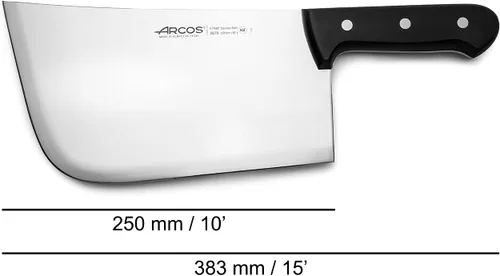 Miniatura 2 de Arcos Cuchillo Hendedor Cuchillo de Carnicero - Hoja de Acero Inoxidable Nitrum 10" - Mango de Polioximetileno (POM) en Color Negro (7'') - Serie
