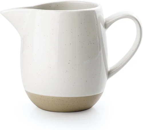 Miniatura 16 de famiware Milkyway Cremera de 13 onzas con asa, jarra de cerámica para café/leche/salsa/servir/ensalada, dispensador de gres para jarabe de arce