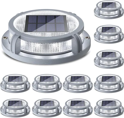 Miniatura 7 de SIEDiNLAR Luces solares para cubierta al aire libre, 2 modos, 16 LED, marcadores de entrada, luz de muelle, funciona con energía solar, impermeable