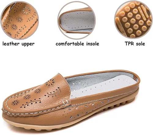 Miniatura 2 de Sandalias planas para mujer con puntera cerrada, sin espalda, a la moda, casual, de tacón alto, para niñas y mujeres