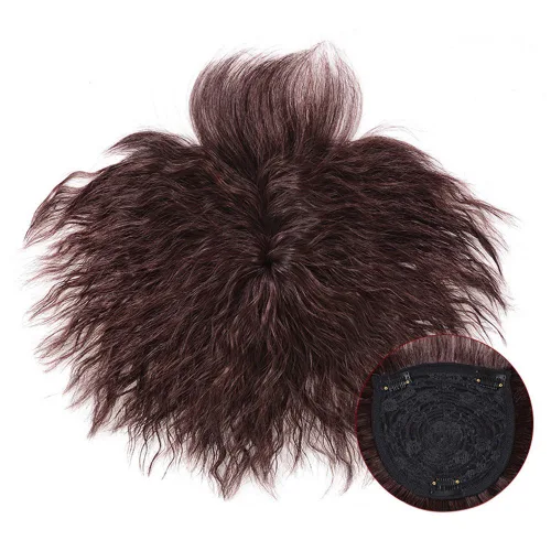 Miniatura 2 de RemeeHi Peluca de cabello humano rizado natural de repuesto esponjoso sin costuras con clip en la parte superior para mujeres, cabello fino, grande